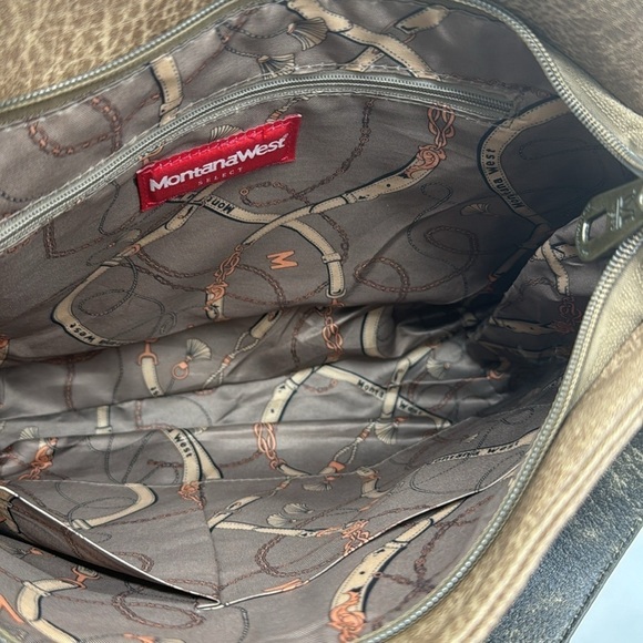 Montana West Two Tone Brown Shoulder Bag BRN6020C - Picture 9 of 16